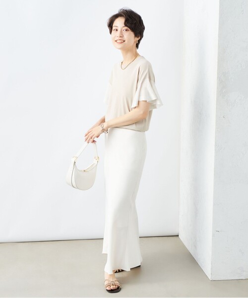 NOLLEY’S Sophi(ノーリーズソフィ)の「《手洗い可能》シアーフレアスリーブプルオーバーカットソー(ニット/セーター・レディース・ベージュ/ブラック/オフホワイト・38)」の22枚目の写真