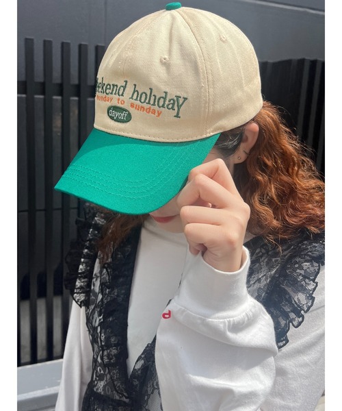 WC（ダブル シー）の「バイカラーレタリングキャップ（キャップ・レディース・ネイビー/レッド/グリーン・FREE）」の11枚目の写真