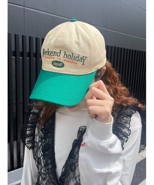 WC（ダブル シー）の「バイカラーレタリングキャップ（キャップ・レディース・ネイビー/レッド/グリーン・FREE）」の10枚目の写真