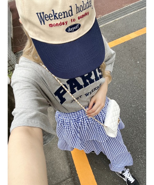 WC（ダブル シー）の「バイカラーレタリングキャップ（キャップ・レディース・ネイビー/レッド/グリーン・FREE）」の6枚目の写真