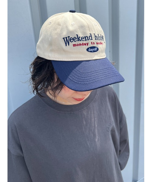 WC（ダブル シー）の「バイカラーレタリングキャップ（キャップ・レディース・ネイビー/レッド/グリーン・FREE）」の4枚目の写真