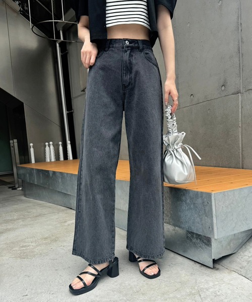 one after another NICE CLAUP（ワンアフターアナザーナイスクラップ）の「アソートワイドデニムパンツ【SMサイズ展開】（デニムパンツ・レディース・ライトブルー/ブルー/チャコールグレー/ピンク・SMALL/MEDIUM）」の2枚目の写真