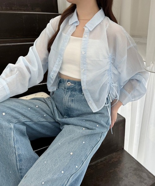 one after another NICE CLAUP（ワンアフターアナザーナイスクラップ）の「アソートワイドデニムパンツ【SMサイズ展開】（デニムパンツ・レディース・ライトブルー/ブルー/チャコールグレー/ピンク・SMALL/MEDIUM）」の14枚目の写真