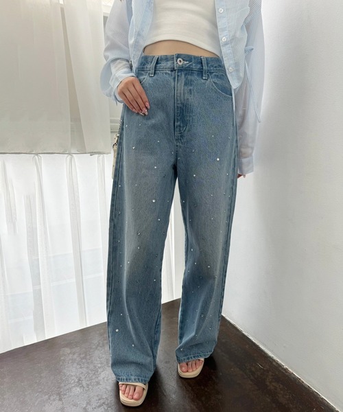 one after another NICE CLAUP（ワンアフターアナザーナイスクラップ）の「アソートワイドデニムパンツ【SMサイズ展開】（デニムパンツ・レディース・ライトブルー/ブルー/チャコールグレー/ピンク・SMALL/MEDIUM）」の17枚目の写真