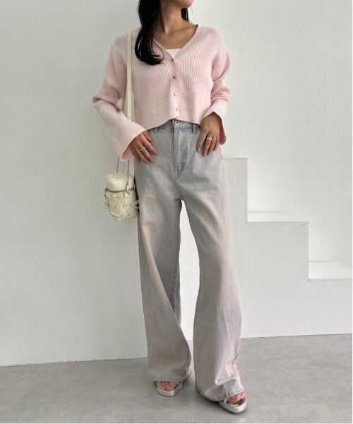 one after another NICE CLAUP（ワンアフターアナザーナイスクラップ）の「アソートワイドデニムパンツ【SMサイズ展開】（デニムパンツ・レディース・ライトブルー/ブルー/チャコールグレー/ピンク・SMALL/MEDIUM）」の6枚目の写真