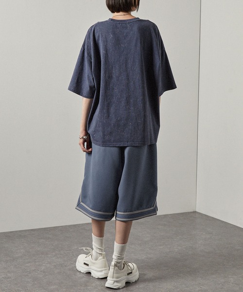 Alfred Alex(アルフレッドアレックス)の「【Alfred Alex】ダブルフェイス ラインワイドトラックショートパンツ/バスパン(その他パンツ・メンズ・ブラック/チャコールグレー/サックスブルー/グレイッシュベージュ/グレイッシュブルー/ブラック系・L/M/S)」の20枚目の写真