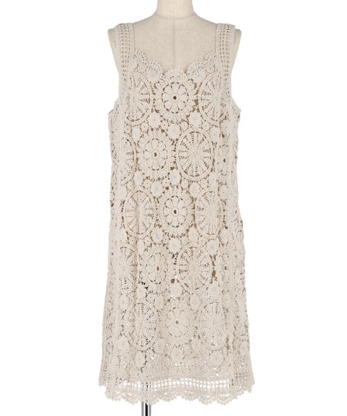 coca(coca)(コカ)の「クロシェキャミワンピース(ワンピース・レディース・アイボリー/ブラック・ONE SIZE)」の13枚目の写真