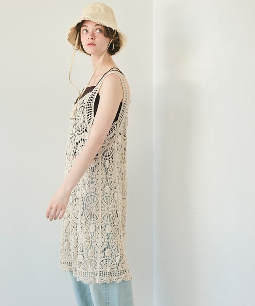 coca(coca)(コカ)の「クロシェキャミワンピース(ワンピース・レディース・アイボリー/ブラック・ONE SIZE)」の10枚目の写真