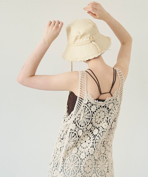 coca(coca)(コカ)の「クロシェキャミワンピース(ワンピース・レディース・アイボリー/ブラック・ONE SIZE)」の9枚目の写真