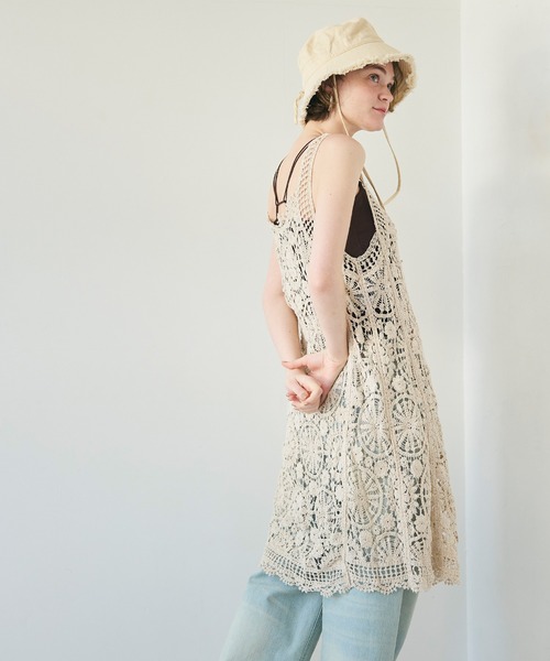 coca(coca)(コカ)の「クロシェキャミワンピース(ワンピース・レディース・アイボリー/ブラック・ONE SIZE)」の8枚目の写真