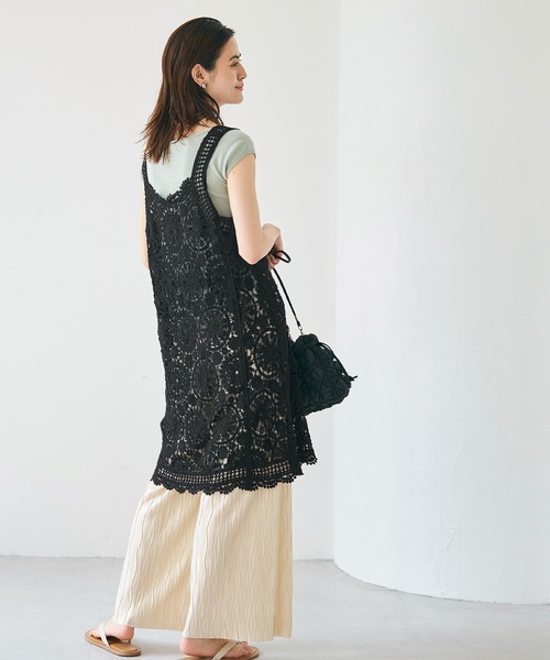 coca(coca)(コカ)の「クロシェキャミワンピース(ワンピース・レディース・アイボリー/ブラック・ONE SIZE)」の5枚目の写真