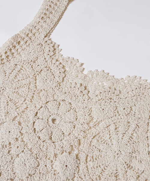 coca(coca)(コカ)の「クロシェキャミワンピース(ワンピース・レディース・アイボリー/ブラック・ONE SIZE)」の14枚目の写真