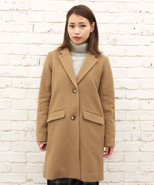 CIAOPANIC（チャオパニック）の「【Ciaopanic】　メルトンチェスターコート（チェスターコート・レディース・グレー/ネイビー/キャメル・FREE）」の3枚目の写真