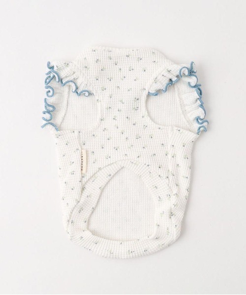 moncheri（モンシェリ）の「冷感小花柄ショルダーメローフリルトップス【接触冷感】（ペットウェア・レディース・ピンク/ブルー・XL/S/M/L/XS/2M）」の10枚目の写真