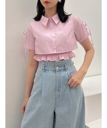 dazzlin | リボンスリーブショートシャツ(シャツ/ブラウス)