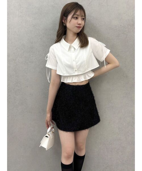 dazzlin(ダズリン)の「リボンスリーブショートシャツ(シャツ/ブラウス・レディース・ピンク/ブラック/オフホワイト/その他1・FREE)」の5枚目の写真