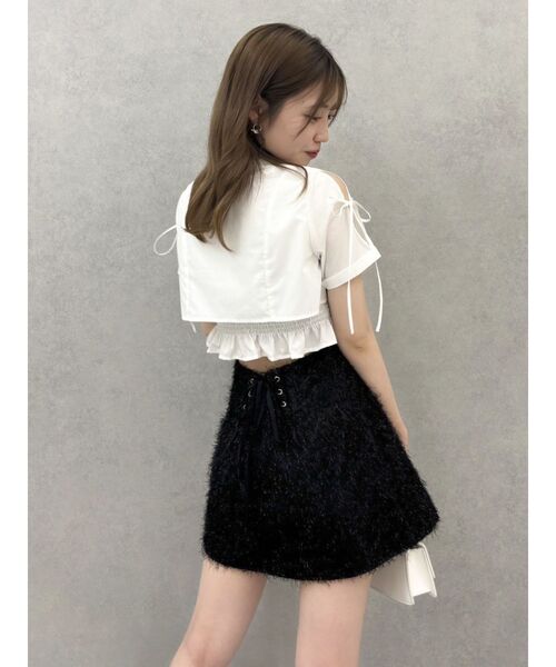 dazzlin(ダズリン)の「リボンスリーブショートシャツ(シャツ/ブラウス・レディース・ピンク/ブラック/オフホワイト/その他1・FREE)」の6枚目の写真