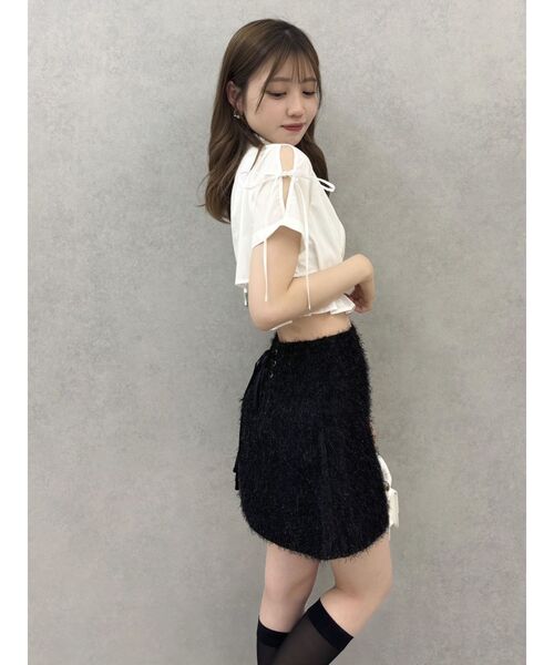 dazzlin(ダズリン)の「リボンスリーブショートシャツ(シャツ/ブラウス・レディース・ピンク/ブラック/オフホワイト/その他1・FREE)」の7枚目の写真