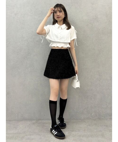 dazzlin(ダズリン)の「リボンスリーブショートシャツ(シャツ/ブラウス・レディース・ピンク/ブラック/オフホワイト/その他1・FREE)」の9枚目の写真