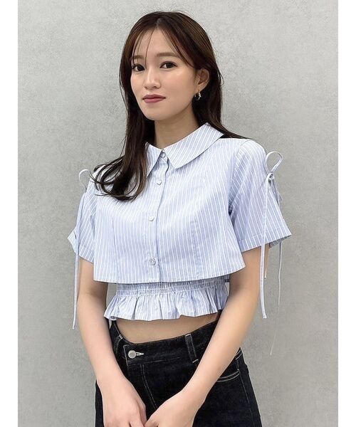 dazzlin(ダズリン)の「リボンスリーブショートシャツ(シャツ/ブラウス・レディース・ピンク/ブラック/オフホワイト/その他1・FREE)」の14枚目の写真