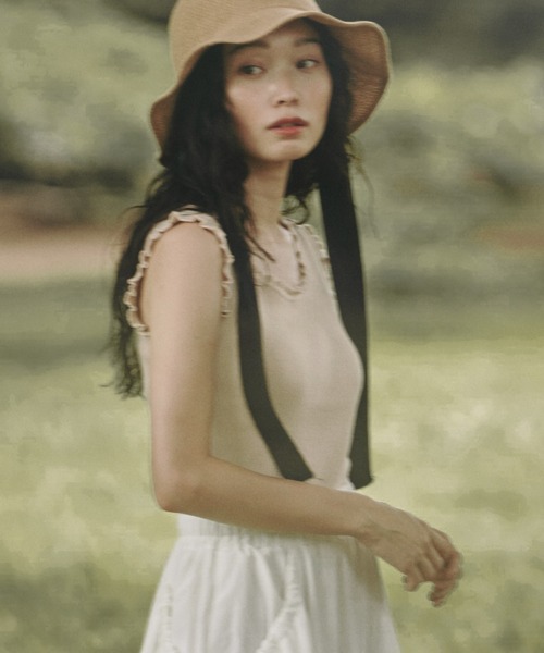 moi tytto(モイテュット)の「フリルニットタンクトップ(タンクトップ・レディース・レッド/ベージュ/ナチュラル・FREE)」の8枚目の写真