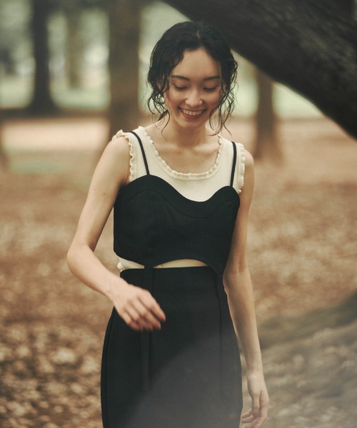 moi tytto(モイテュット)の「フリルニットタンクトップ(タンクトップ・レディース・レッド/ベージュ/ナチュラル・FREE)」の6枚目の写真