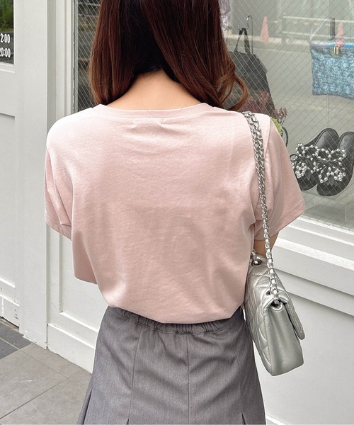 INGNI(イング)の「装飾付きリボンロゴTシャツ(Tシャツ/カットソー・レディース・ホワイト×ピンク/ライトピンク/ホワイト×ブルー/ブラック・M)」の20枚目の写真