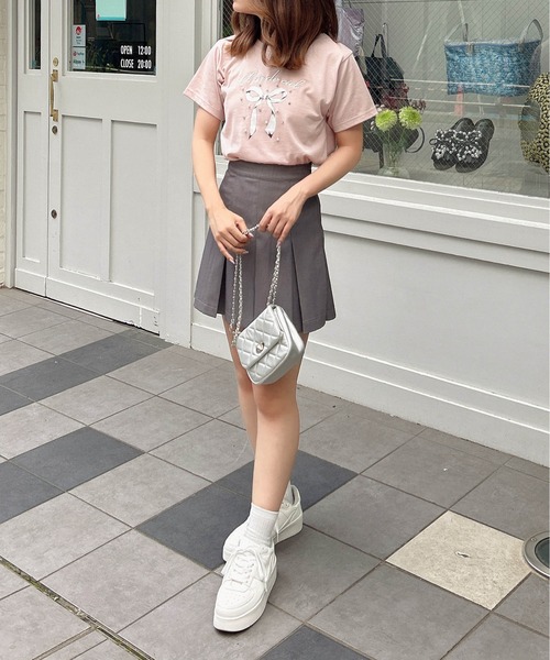 INGNI(イング)の「装飾付きリボンロゴTシャツ(Tシャツ/カットソー・レディース・ホワイト×ピンク/ライトピンク/ホワイト×ブルー/ブラック・M)」の22枚目の写真