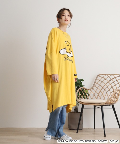 sanrio(サンリオ)の「sanrio ぐでたま キングビッグTシャツ(Tシャツ/カットソー・レディース・レモンイエロー・FREE)」の9枚目の写真