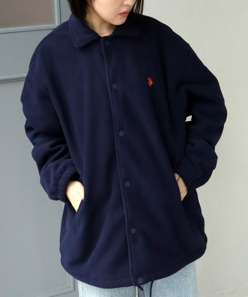 U.S. POLO ASSN.(ユーエスポロアッスン)の「【U.S. POLO ASSN./ユーエスポロアッスン】フリース コーチジャケット(ブルゾン・メンズ・ネイビー/ブラック/ライトグレー/ベージュ・M/L/LL)」の4枚目の写真