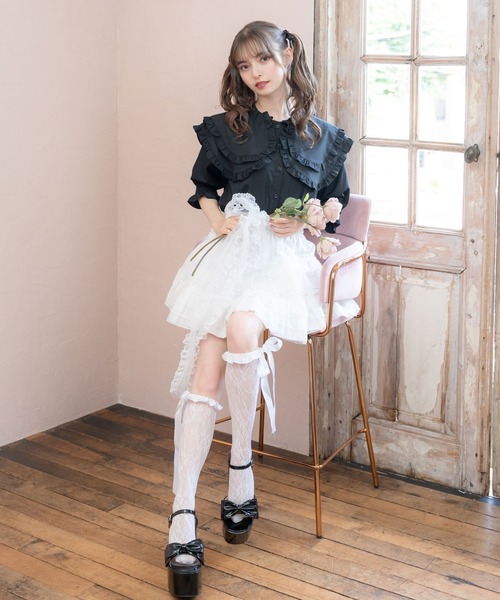 ビッグセーラーフリル襟ブラウス#シワになりにくい（シャツ/ブラウス