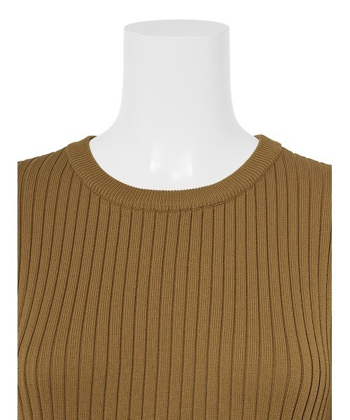 タグ付新品　ミラオーウェン　構築パフスリーブフレアスカートリブニットワンピース Mila Owen（ミラオーウェン）の「構築パフスリーブフレア