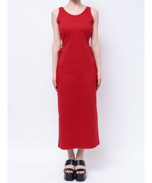 EVRIS(エヴリス)の「サイドオープンノースーリーブロングワンピース(ワンピース・レディース・レッド/ホワイト/ブラック・FREE)」の22枚目の写真