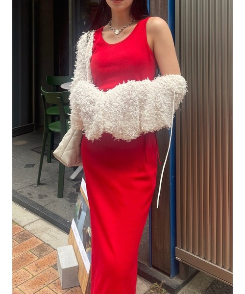 EVRIS(エヴリス)の「サイドオープンノースーリーブロングワンピース(ワンピース・レディース・レッド/ホワイト/ブラック・FREE)」の18枚目の写真