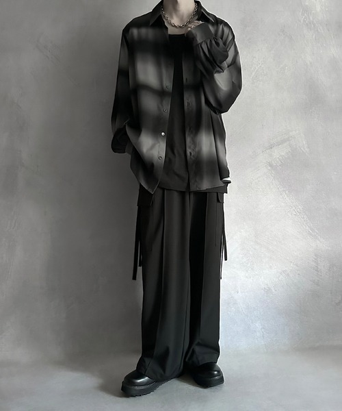 SERACE（セラス）の「【SERACE】Loose silhouette gradation balloon sleeve shirt / ルーズシルエットグラデーションバルーンスリーブシャツ（シャツ/ブラウス・メンズ・ブラック/ブルー・L/M）」の5枚目の写真