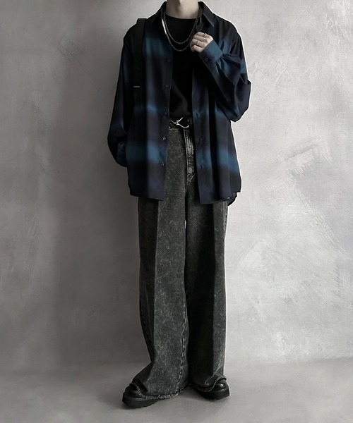 Ballsey ブラック バルーンスリーブ シャツ SERACE(セラス)の「【SERACE】Loose silhouette gradation