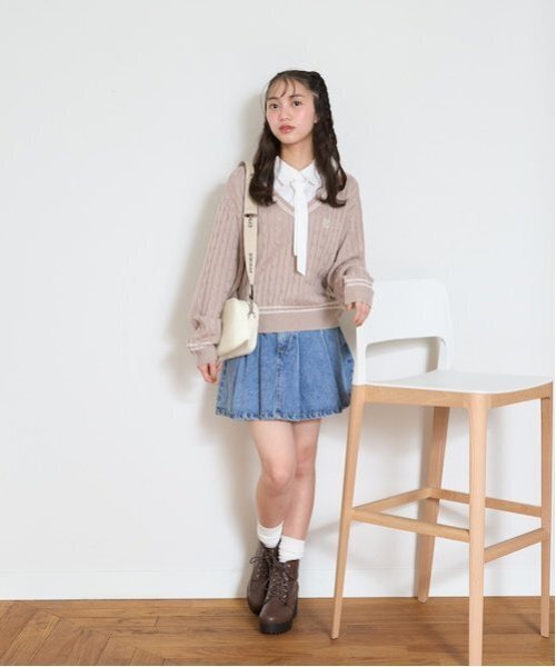 LOVETOXIC(ラブトキシック)の「【LTXC】デニムプリーツスカパン(スカート・キッズ・ブルー/グレー・S/M/L)」の15枚目の写真