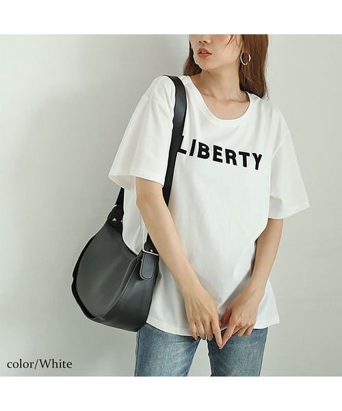 GOLDJAPAN(ゴールドジャパン)の「フロッキープリントロゴTシャツ【大きいサイズ対応】(Tシャツ/カットソー・レディース・ブラック/ホワイト・LL/3L/4L/5L)」の7枚目の写真