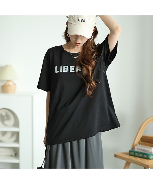 GOLDJAPAN(ゴールドジャパン)の「フロッキープリントロゴTシャツ【大きいサイズ対応】(Tシャツ/カットソー・レディース・ブラック/ホワイト・LL/3L/4L/5L)」の12枚目の写真