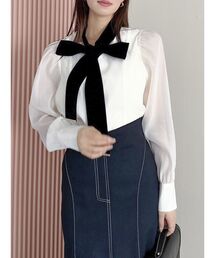 dazzlin | シアーボウタイペプラムブラウス(シャツ/ブラウス)