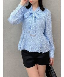 dazzlin | シアーボウタイペプラムブラウス(シャツ/ブラウス)