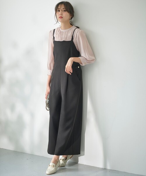 ANY SIS(エニィスィス)の「【洗える】オールインワン サロペット(サロペット/オーバーオール・レディース・ブラック系/グレー系・1/2/3)」の1枚目の写真