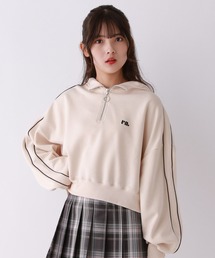 repipi armario | ラインハーフZIPフーディ(パーカー)