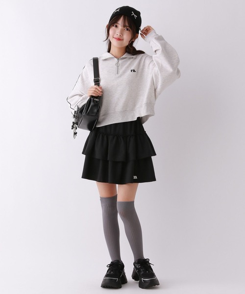 repipi armario(レピピ アルマリオ)の「ラインハーフZIPフーディ(パーカー・キッズ・グレー/アイボリー/ピンク・SMALL/MEDIUM/LARGE)」の7枚目の写真
