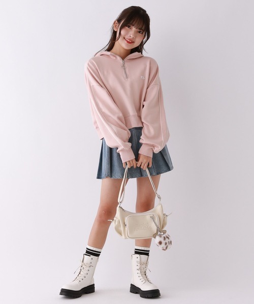 repipi armario(レピピ アルマリオ)の「ラインハーフZIPフーディ(パーカー・キッズ・グレー/アイボリー/ピンク・SMALL/MEDIUM/LARGE)」の9枚目の写真