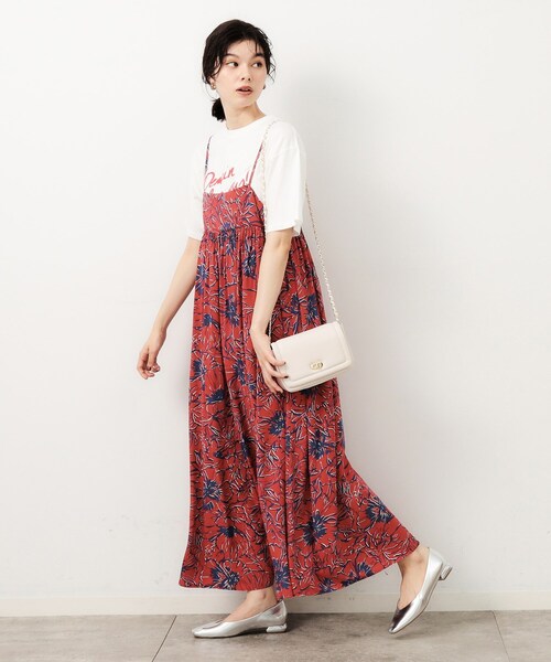 エレガントフラワーキャミワンピ夏用 フラワープリントキャミワンピース《2021 SUMMER STYLE 》