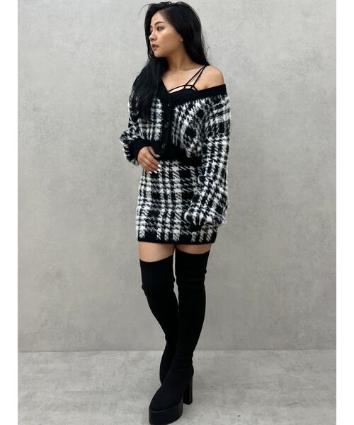 GYDA(ジェイダ)の「【SETUP着用可】シャギーCHECK PATTERN MIXニットスカートライクショートパンツ(スカート・レディース・ベージュ/アイボリー/ブラック・FREE)」の20枚目の写真