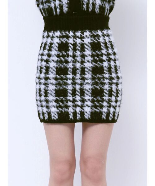 GYDA（ジェイダ）の「【SETUP着用可】シャギーCHECK PATTERN MIXニットスカートライクショートパンツ（スカート・レディース・ベージュ/アイボリー/ブラック・FREE）」の12枚目の写真