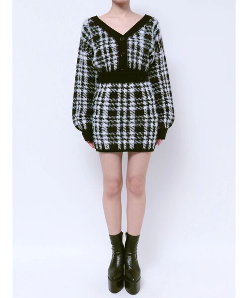 GYDA（ジェイダ）の「【SETUP着用可】シャギーCHECK PATTERN MIXニットスカートライクショートパンツ（スカート・レディース・ベージュ/アイボリー/ブラック・FREE）」の19枚目の写真