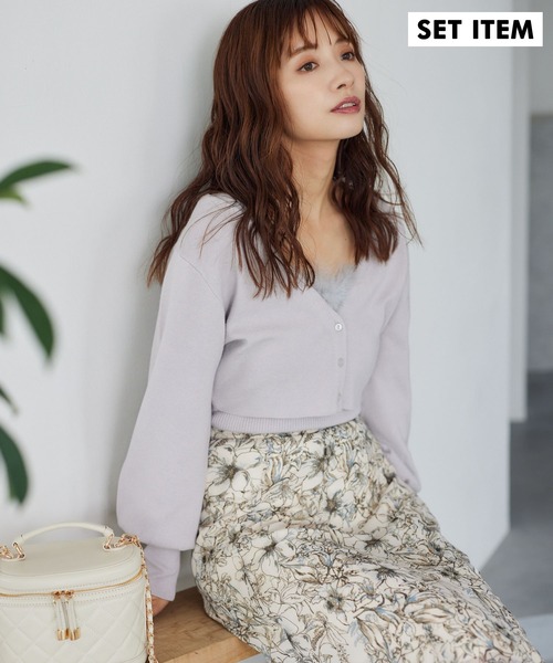 mysty woman（ミスティウーマン）の「エコファータンクカーデSET　149824（アンサンブル・レディース・ライトグレー/オレンジ/ブラック・FREE）」の2枚目の写真